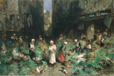 The Vegetable Market, 1872 by Louis Adolphe Hervier